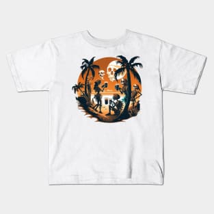 Skeleton Beach Party Kids T-Shirt